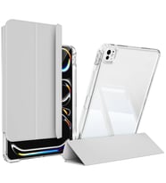 Apple iPad Pro 11 2025 M5 Uyumlu Kılıf Magnetik Ayrılabilen Airbagli Zore Sliding Tablet Kılıfı (Gri)
