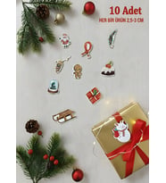 Yılbaşı Mini Figür 10 10'lu paket (Çok Renkli-Renksız)