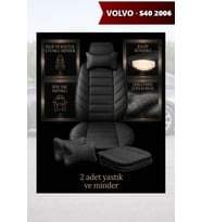 volvo s40 2006 Koltuk ve Kılıf uyumlu Minder Lüks Yastık Siyah 2 Minder 2 Yastık