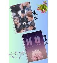 Bts jin jimin v jungkook suga defter seti 2 adet A4 boyutu 21*30 çizgili + kareli 60 syf
