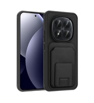 Redmi Note 15 Pro Plus Kılıf Deri Dokulu ve Kartlıklı BiKart TPU Premium Kapak (Siyah)