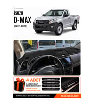e-biz ISUZU D-MAX (2012-2019) Uyumlu Torpido Koruma, Torpido Örtüsü, Torpido Kılıfı - Siyah-Gri - IS002