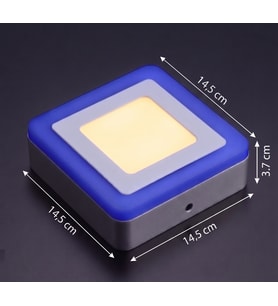 Kare Sıva Üstü Led Spot Armatür 9 WATT Çift Renk Üç Kademe Mavi Günışığı veya Gece Lambası