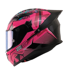 Motosiklet Kadın Kaskı Ece 22.R06 Double Vizörlü Full Face Motor Kask Beast Pink