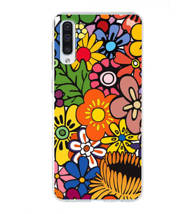 PrintiFy Samsung Galaxy A50S ile Uyumlu 1mm Slim Fit Retro Colors 2 Baskılı Şeffaf  Kılıf