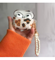 Airpods 3 Kılıf Kulaklık Kılıfı Leopar Desenli Kopçalı Korumalı Kılıf