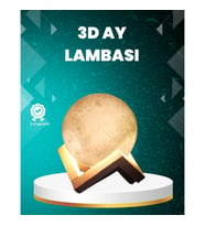 Mey İthalat® 16 Renkli 3D Ay Gece Lambası RGB Modlu Şarjlı