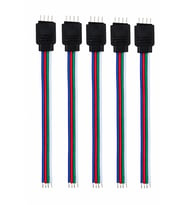 5'li Set 4 Pin Erkek RGB LED Soketli Kablo 10cm Lehimsiz Bağlantı Kablosu RGB LED Şerit Uyumlu 12V 24V