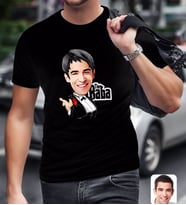 BK Gift Kişiye Özel Godfather Baba Karikatürlü Siyah T-Shirt-2