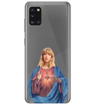 Samsung Galaxy A31 Uyumlu Taylor Swift Desenli Şeffaf Telefon Kılıfı