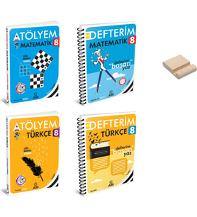 Lgs 8. Sınıf Matematik ve Türkçe Atölyem- Defterim 4lü Set + Telefon Standı
