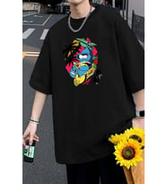Unisex Crazy Banana Baskılı T-shirt (Siyah)
