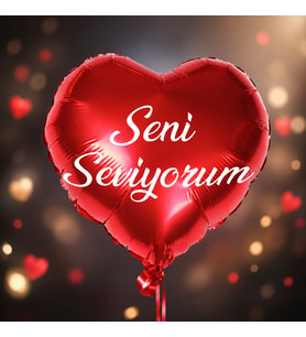 VIP KALİTE 16 ADET 70 CM BÜYÜK BOY SENİ SEVİYORUM KIRMIZI KALPLİ FOLYO BALON METALİK KALPLİ BALON