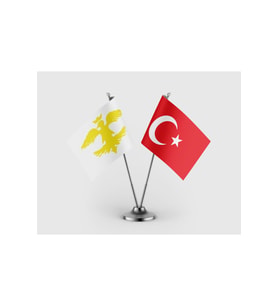 Avrupa Hun İmparatorluğu ve Türk Bayrağı İkili Saten Masa Bayrağı Takımı