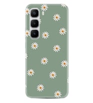 Infinix Hot 60 Kılıf Boutique Baskılı Resimli Yeşil Papatyalar Pcode -041