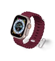Cosmostech Akıllı Saat Watch için Uyumlu 42MM 44MM 45MM 49MM 1/2/3/4/5/6/se/7/8/ultra Akıllı Saat Silikon Kordon ve Kayışı Bordo