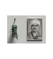 Postera Mele Mistefa Barzanî - Mustafa Barzani Çerçeveli Posteri (32X47 cm ÇERÇEVELİ) (Siyah-Gri)