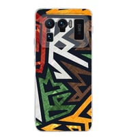 Xiaomi Mi 11 Ultra Uyumlu Kamera Korumalı Kapak Soyut Grafiti Tasarımlı Şeffaf Silikon Kılıf