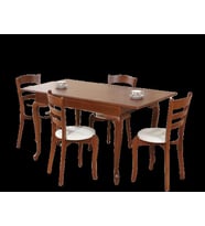 Masa Sandalye 12544 ASLAN ayak Klasik Ceviz Açılır Masa Merdiven Sırt Sandalye (Ceviz Rengi)