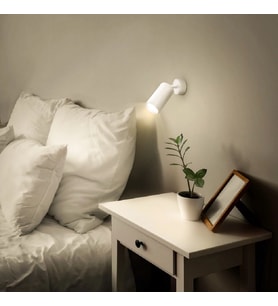 RİOLIGHT MODERN YATAK BAŞI GU10 DUYLU BEYAZ LED HAREKETLİ BAŞLIK TEKLİ METAL SPOT(AMPÜL DAHİL)