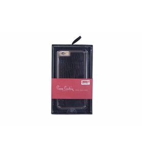 Pierre Cardin iPhone 6 Plus ile Uyumlu Deri Arka Koruma Paneli Siyah PCL-P11