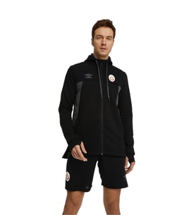 Galatasaray Orijinal Lisanslı Kapüşonlu Siyah Fermuarlı Hoodie