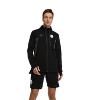 Galatasaray Orijinal Lisanslı Kapüşonlu Siyah Fermuarlı Hoodie