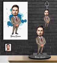 Kişiye Özel Öğretmen Karikatürlü 3 lü Hediye Seti Bay-17