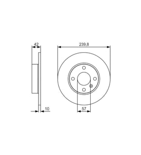 Fren Diski Arka Düz 4 Bijon 240x10x57x42 Opel Astra G Astra H