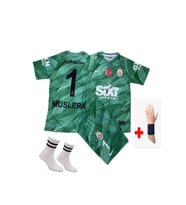 Muslera Kaleci Forması 4 lü Set Çocuk kaleci Forma Takımı (Yeşil)