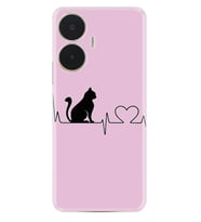 Realme C55 Kılıf Resimli Desenli Baskılı Silikon Pink Cat Heart 1303
