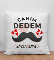 BK Gift Kişiye Özel Canım Dedem Tasarımlı Beyaz Kırlent Yastık, Ev Hediyesi, Doğum Günü Hediyesi