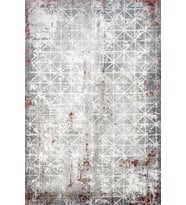 Gri Halı Modern Geometrik Desenli Kaymaz Tabanlı Dijital Baskı Salon Halısı Eskitme Stil Koridor