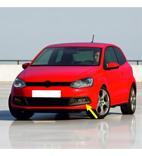 VW Polo GTI 2010-2014 Ön Tampon Sol Sis Farı Çerçevesi 6R0853665E