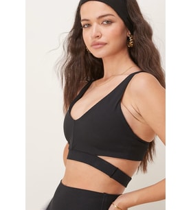 Nike Training Zenvy Dri Fit Ribbed Cut Out Light Support Sports Bra Hafif Destekli Fitilli Kadın Bra Siyah