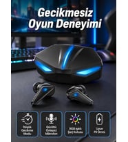 Bluetooth Kulaklık Oyuncu Kulaklığı RGB Işıklı Oyunlarda Düşük Gecikme