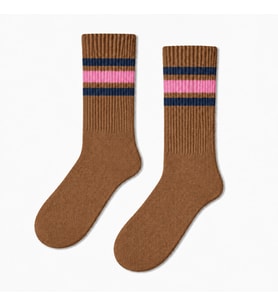 Carnaval Camel Çizgili Yarım Havlu Unisex Soket Çorap