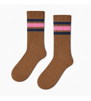 Carnaval Camel Çizgili Yarım Havlu Unisex Soket Çorap