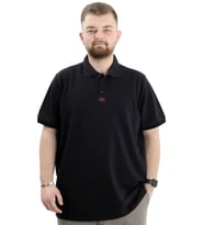 Mode XL Büyük Beden Erkek T-Shirt Polo Yaka Klasik U24328 Siyah