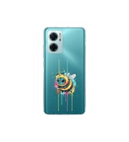 Redmi Note 11E ile uyumlu Splash arı tasarımlı şeffaf silikon kılıf
