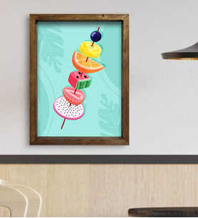 BK Gift Cafe & Bar & Restaurant Konseptli Doğal Masif Ahşap Çerçeveli Tablo 45x65cm-48