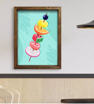 BK Gift Cafe & Bar & Restaurant Konseptli Doğal Masif Ahşap Çerçeveli Tablo 45x65cm-48