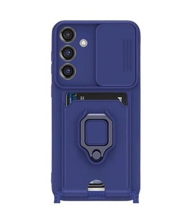 Samsung Galaxy S25 Plus Kılıf Zuma Kartvizitli Yüzüklü Silikon - Lacivert