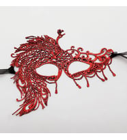 Kırmızı Dantel Masquerade Maskesi 4 No