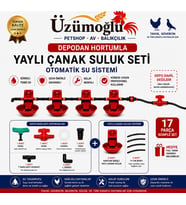 Otomatik Yaylı Çanak Suluk Seti 17 Parça 5’li Tavuk Güvercin Bıldırcın Suluk Sistemi Depodan Hortumla Kullanım