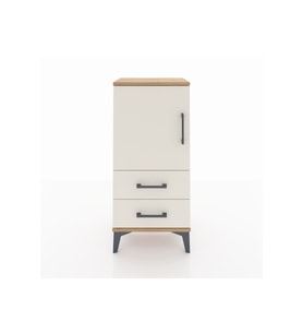Arges Komodin 2 Raflı 2 Çekmeceli Tek Kapaklı 44x30x96 Çam-Aytaşı