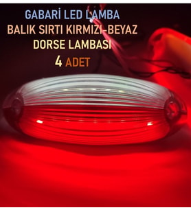 4 Adet Gabari Led Balık Sırtı Dorse Lambası Kırmızı-beyaz 12-24 V (Kırmızı-Beyaz)