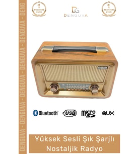 #Radyo Bluetooth USB SD AUX FM 5 Band Retro Büyük Boy Şarjlı Radyo Nostaljik Müzik Kutusu