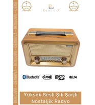 #Radyo Bluetooth USB SD AUX FM 5 Band Retro Büyük Boy Şarjlı Radyo Nostaljik Müzik Kutusu