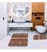 Banyo Halısı Ikili Klozet Takımı Kaymaz Tabanlı Banyo Paspas Takımı (Karışık)